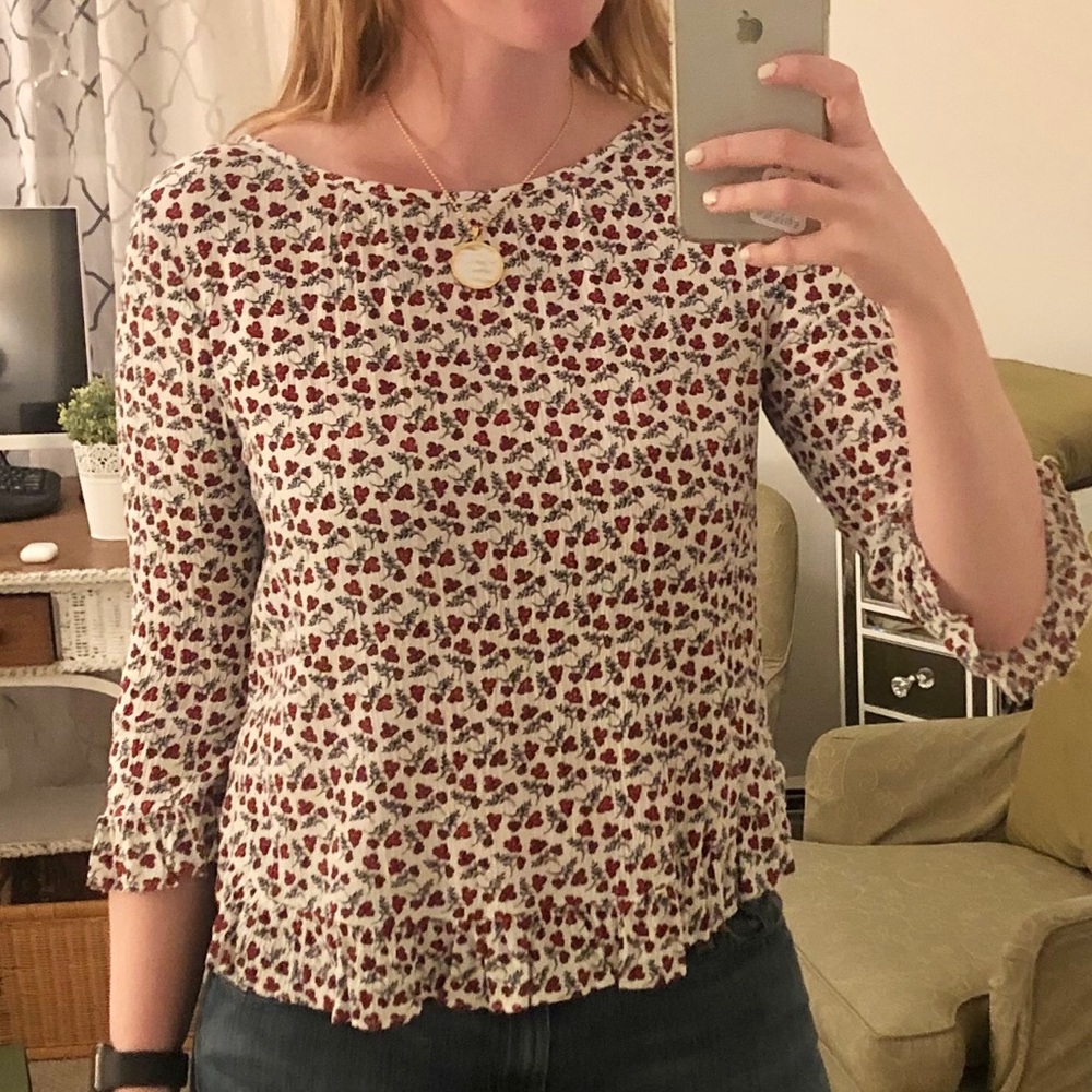 Printed long sleeve blouse